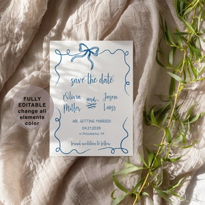 Save the Date 5/8 x 30' Gray Blue Sheer Ribbon