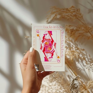 Lucky in Love Bachelorette Itinerary, Las Vegas Before Vow, Bachelorette Weekend Itinerary,Hens Party Invitation digital editable AA077