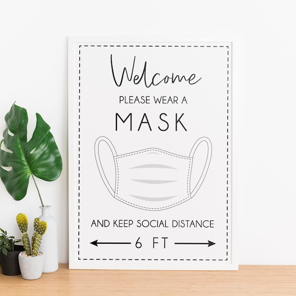 Please wear your face mask poster editabile in formato A4 PDF