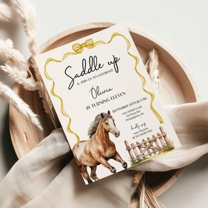 Festa di compleanno a tema cavallo, invito editabile anche per smartphone, compleanno bambina