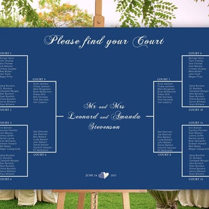 Sport themed wedding seating chart, tournament brackets, printable file tableau