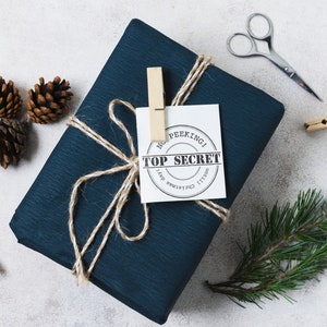 Etichette per pacchetti di Natale, pronte da stampare con divertente TOP SECRET, non aprire prima di natale PDF