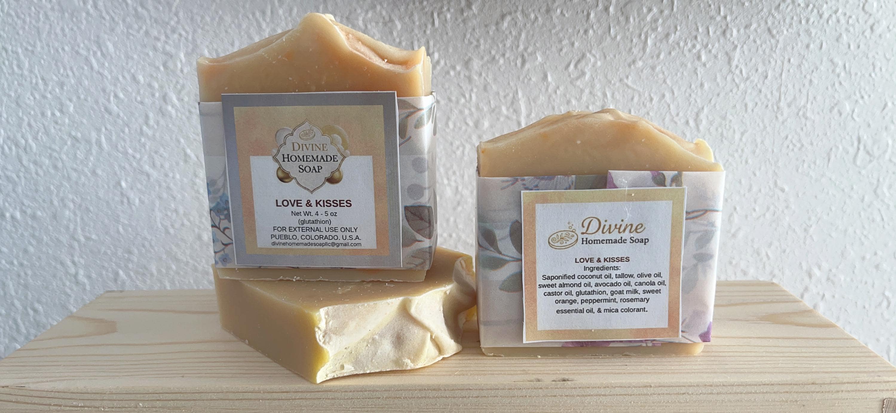 Love & Kisses Face and Body Soap: Goat Milk, Glutathione, Essential Oils