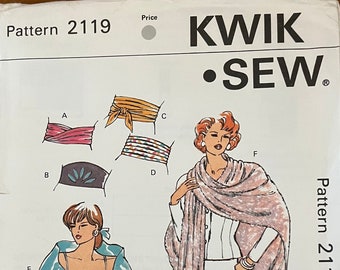 Kwik Sew #2119 Vintage Pattern - Belts and Shawls - Uncut