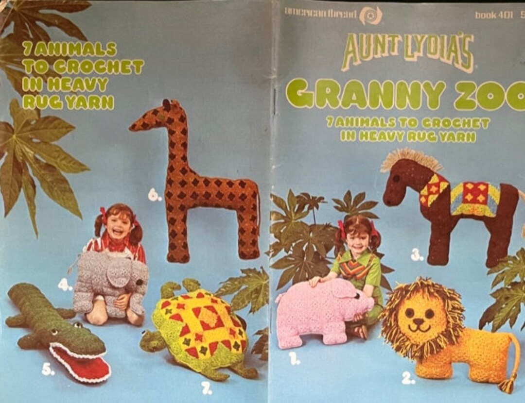 Aunt Lydia's Granny Zoo Crochet Pattern Booklet 401 Etsy