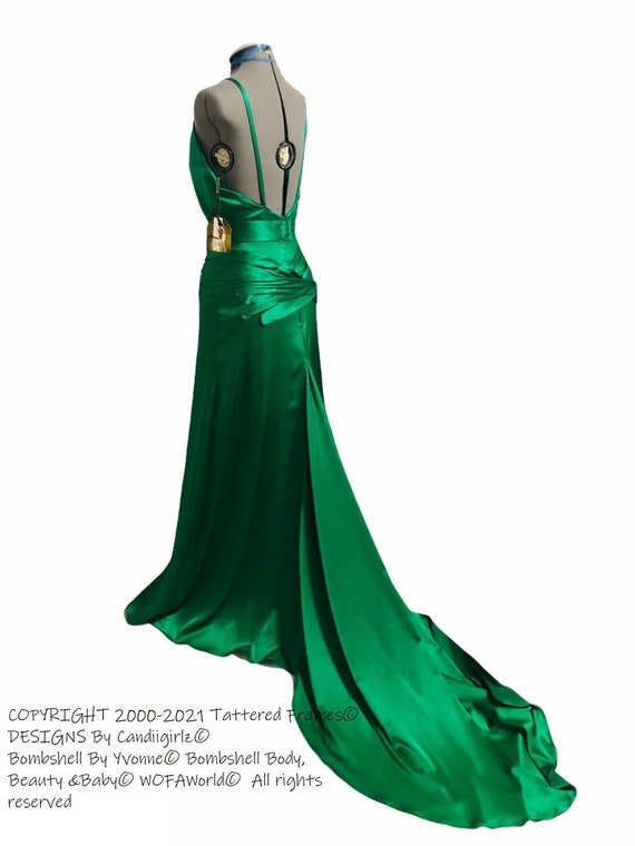 Buy 1930s Insp Emerald Green 'keira' Atonement Plunge Back Godet Bridal  Wedding Gala Evening Silk Dress CUSTOMIZED Online in India - Etsy