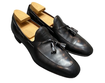 Church's Tassel Loafers Heren Maat 12 Zwart Keats Custom Grade Gemaakt in Engeland