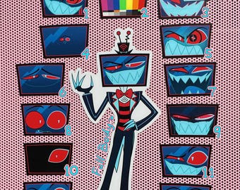 Hazbin Hotel Vox Magnet With Swappable Face Plates! Fridge Magnet Decor Gift
