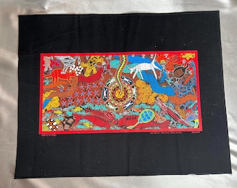 Bulurru Coração do Meu Povo Painel de Arte Têxtil Indígena Aborígine Australiano