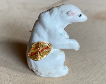 Vintage Mini Polar Bear Figurine-Bone China-Collectibles-Japan-Hand Painted