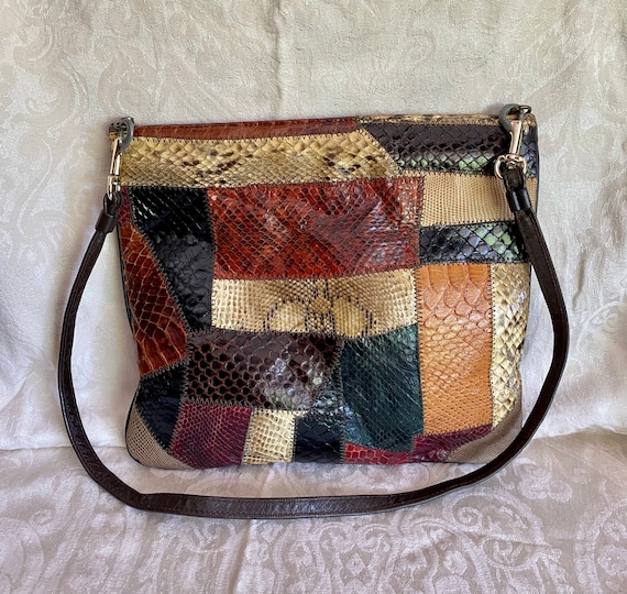 Vintage Genuine Snake Skin Handbag-Caprice-Patchwo