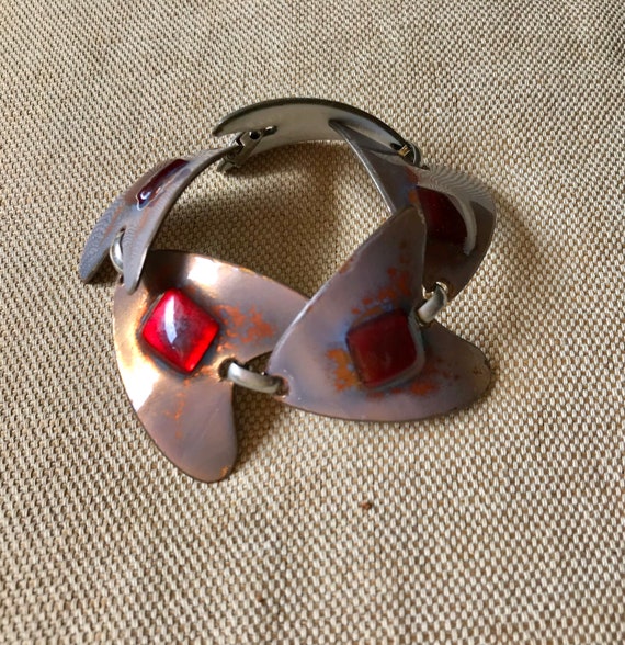 Kay Denning Bracelet-Enamel on Copper-Fused Glass… - image 4
