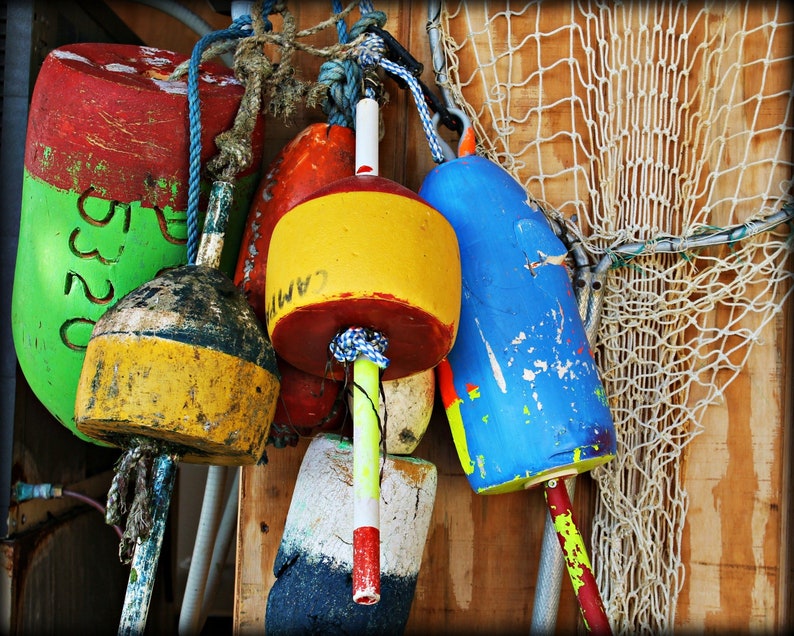 Wooden Buoys Nautical Art Photography Wall Decor Print Etsy