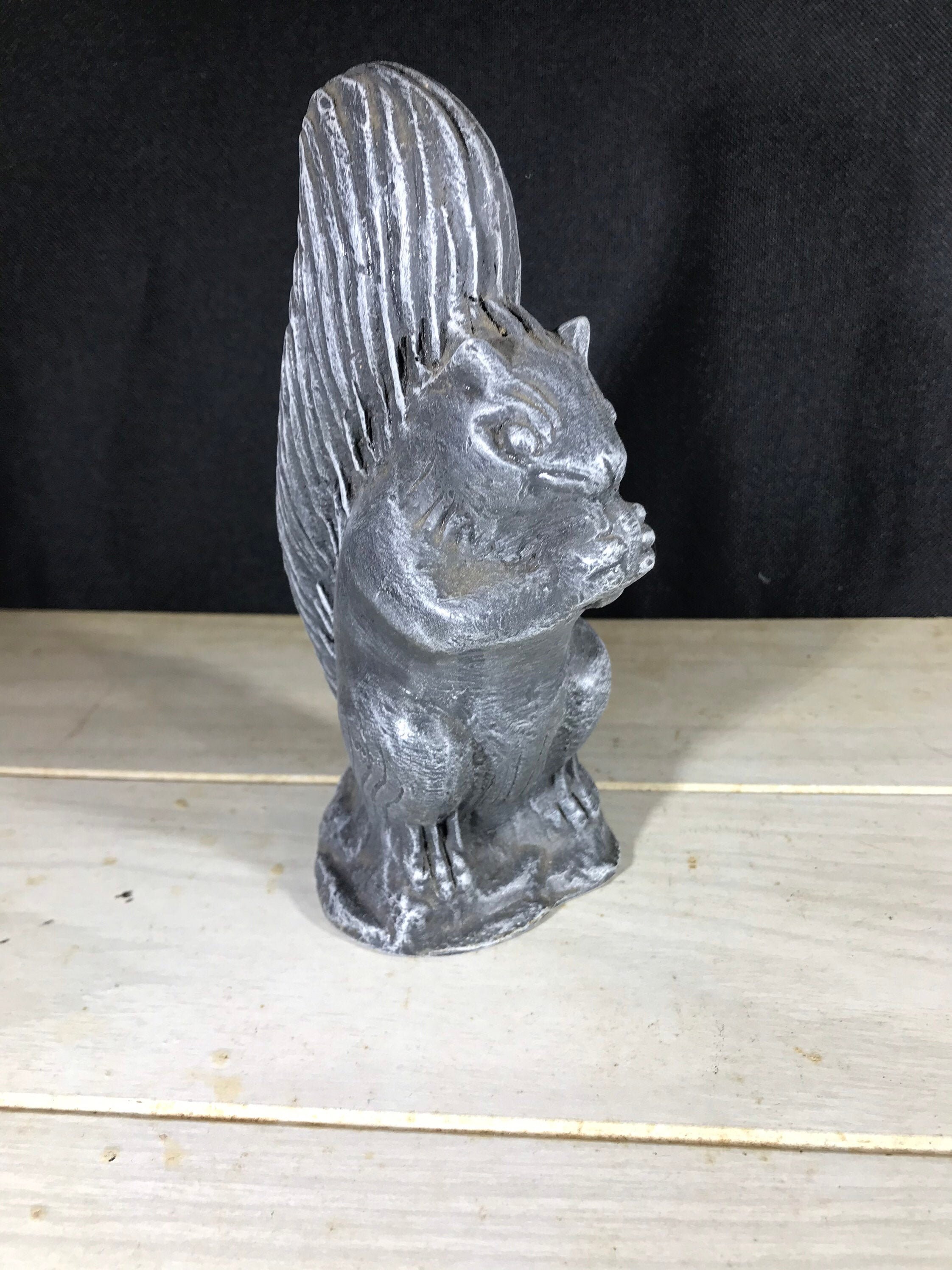 Squirrel Sculpture Stone Sculpture Animal Figurine Grey Etsy UK