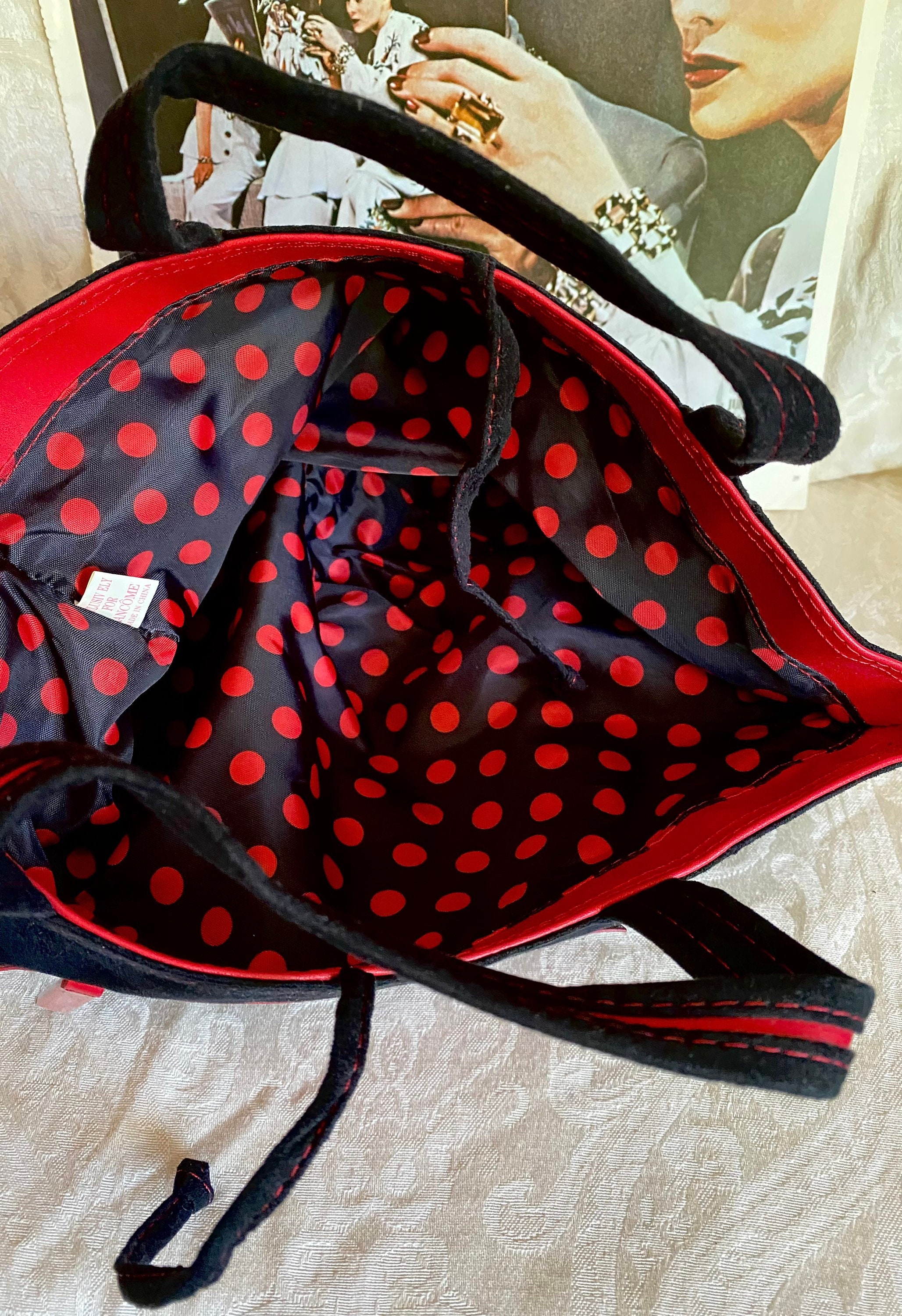 Grand Sac Tote Lancôme Velours Rouge + Trousse Maquillage Assortie – Neuf Sous Plastique