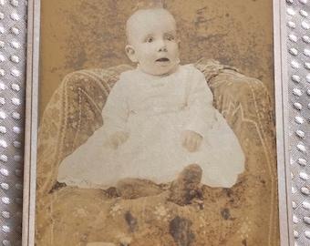 Vintage Baby Portrait - Sepia Photography - Victorian Baby Photo - Collectibles - Nursery Decor - Vintage Nursery - Vintage Photography