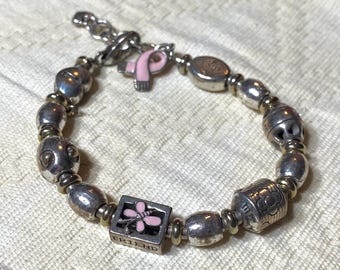 Brighton Power of Pink Charm  Bracelet-Breast Cancer Awareness Bracelet