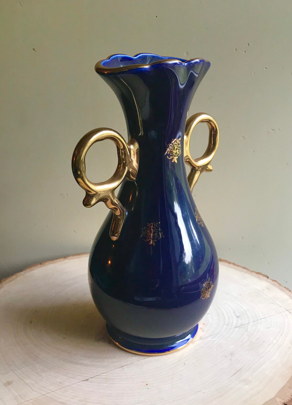 Limoges Vasecobalt Blue and 22K Goldporcelain Limoges Castel Etsy