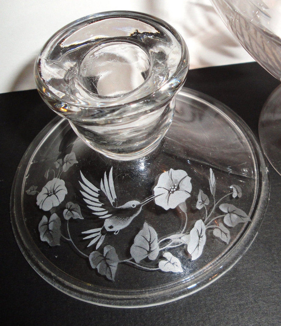 Avon Candleholder Lead Crystal Hummingbird Collectibles Morning Glories ...