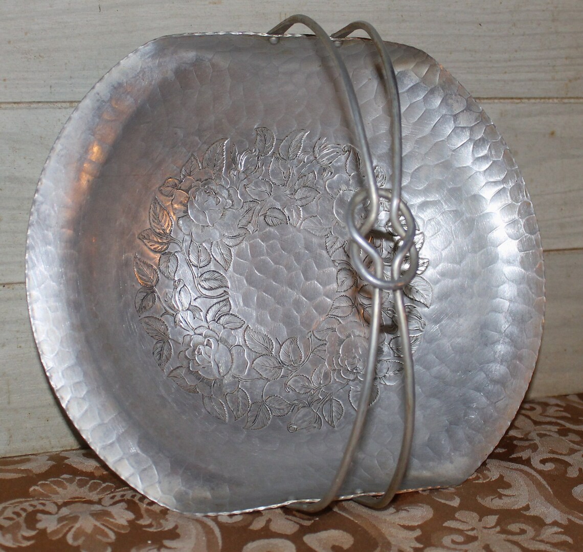 World Hand Hammered Aluminum Basket Home Decor Etsy