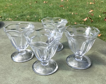 Vintage 1960s Anchor Hocking Glass Icecream Dessert Dish Cup Vintage 1960s Anchor Hocking Glass Icecream Dessert Dish Cup