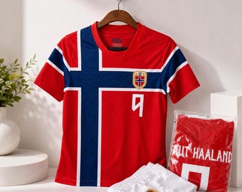 Haaland Norway #9 Soccer Jersey | Norway National Team Football Shirt Kdis Youth Sizes