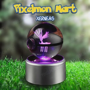 ゼルネアス｜クリスタルモンスターボールポケモンランプ - LEDナイトライトディスプレイ - 誕生日・クリスマスプレゼント｜