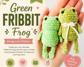 Green Fribbit Frog Amigurumi Crochet Pattern (PDF Download)