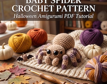 Baby Spider Crochet Pattern PDF Halloween Amigurumi Plush Toy Tutorial Digital Download