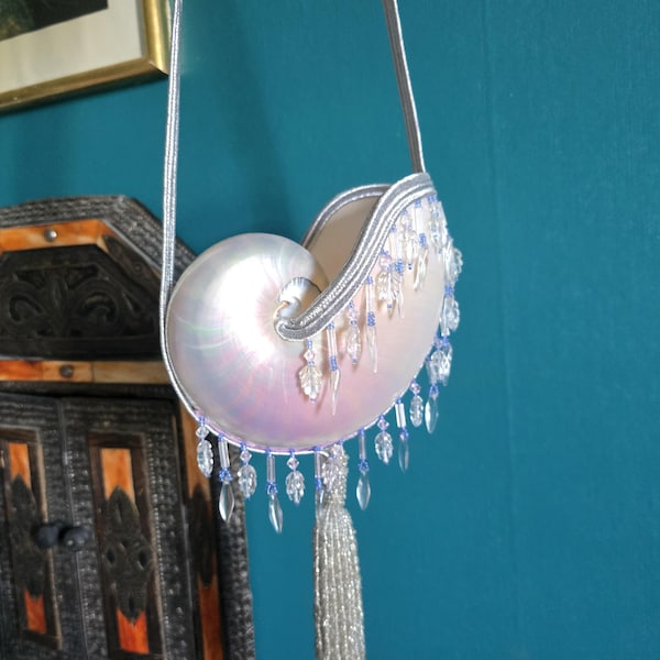 The Opaline tide Handcrafted Nautilus Shell Bag – One-of-a-Kind Wearable Art