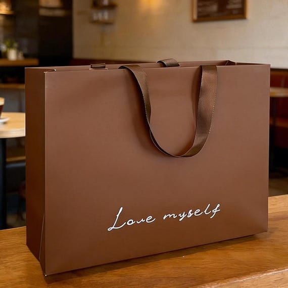 Custom Logo Gift Bags, Personalized Business Packaging Bags, Luxury Paper Shopping Bags with Ribbon Handles, Branded Retail Packaging