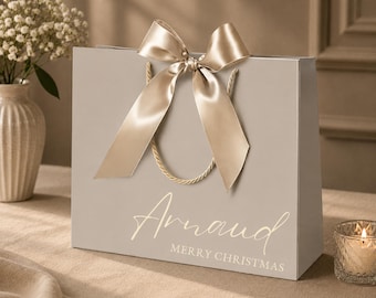 Personalized Name Gift Bags, Ribbon Tie Rope Gift Bags, Thank You Gift Bags, Birthday Gift Bags, Wedding Gift Bags, Bridesmaid Gift Bags