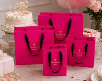 Personalized Gift Bag with Name, Custom Luxury Gift Bag with Ribbon, Bridesmaid Proposal Gift Bag, Wedding Favor Bag,Birthday Gift Packaging