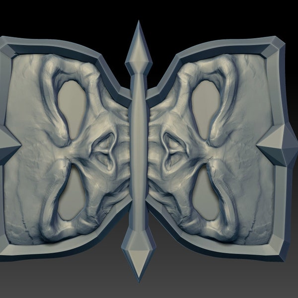 Project Ebon Blade: Chromie Skull Belt Buckle 3D PRINT FILE