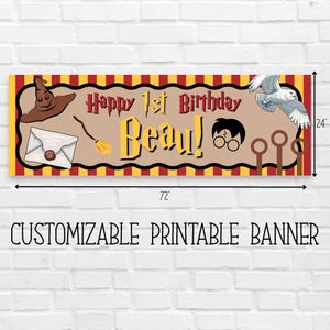 Harry Potter Birthday Customizable Banner