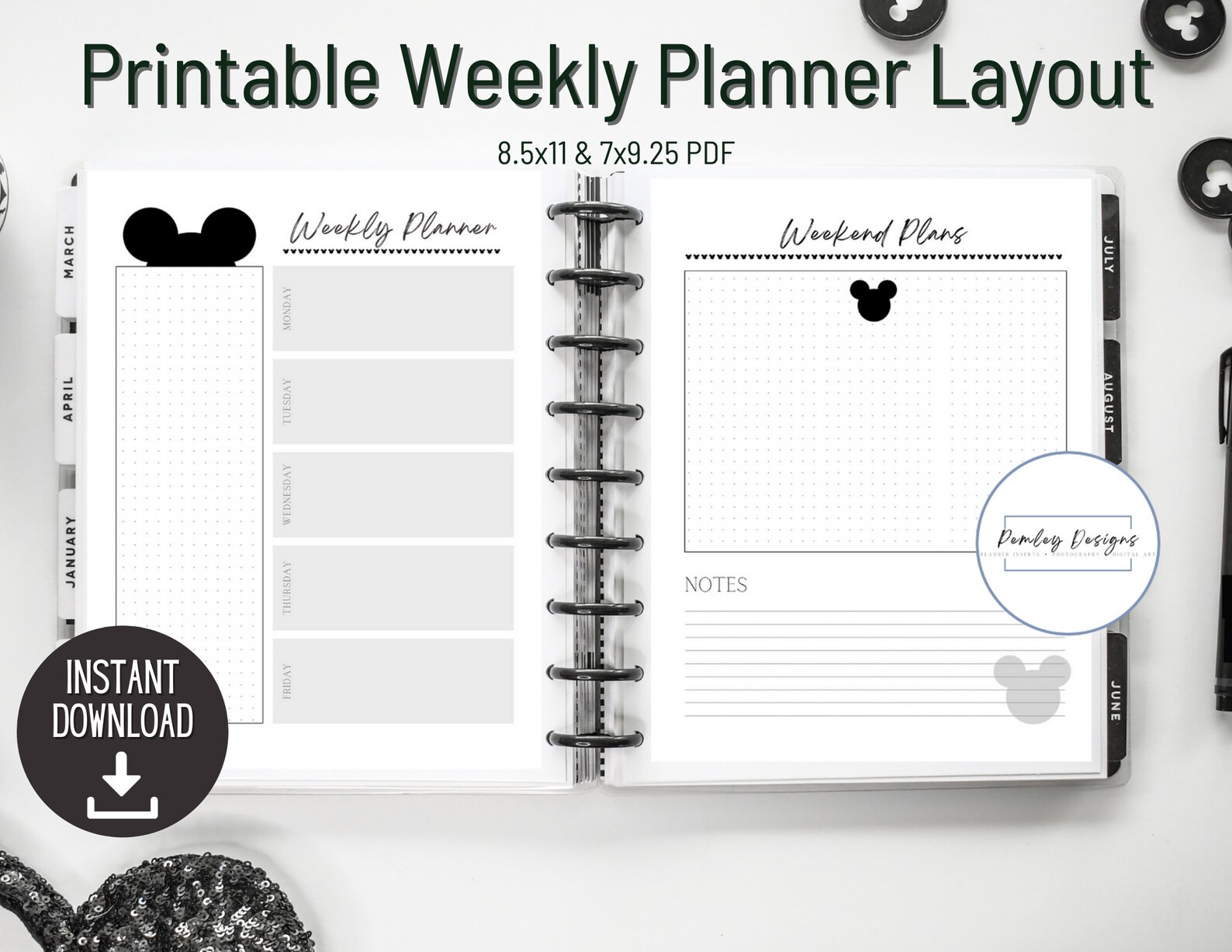 Printable Weekly Planner Spread Instant Download Planner | Etsy