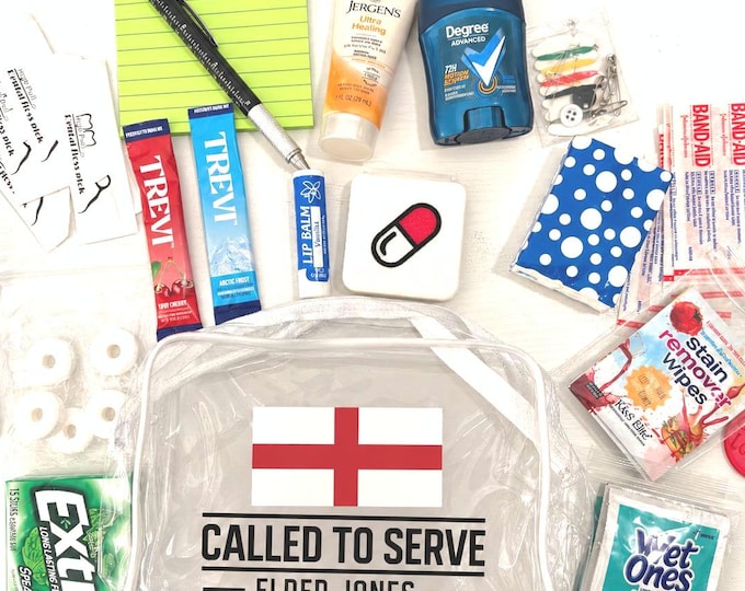 CUSTOMIZED Missionary Survival Bag | LDS Elder Essentials Kit (Gift)