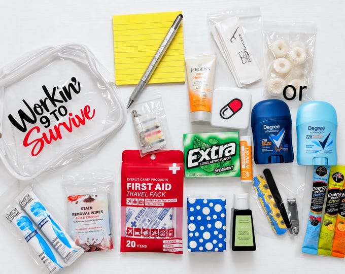 CUSTOMIZED Work Survival Kit | Office Emergency Essentials Bag | Delivery Driver Gift