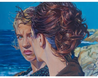 Portrait of a Lady on Fire Original Oil Painting 12x16”