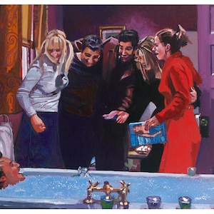 Friends Bathtub 12x16 or 8x6 Art Print