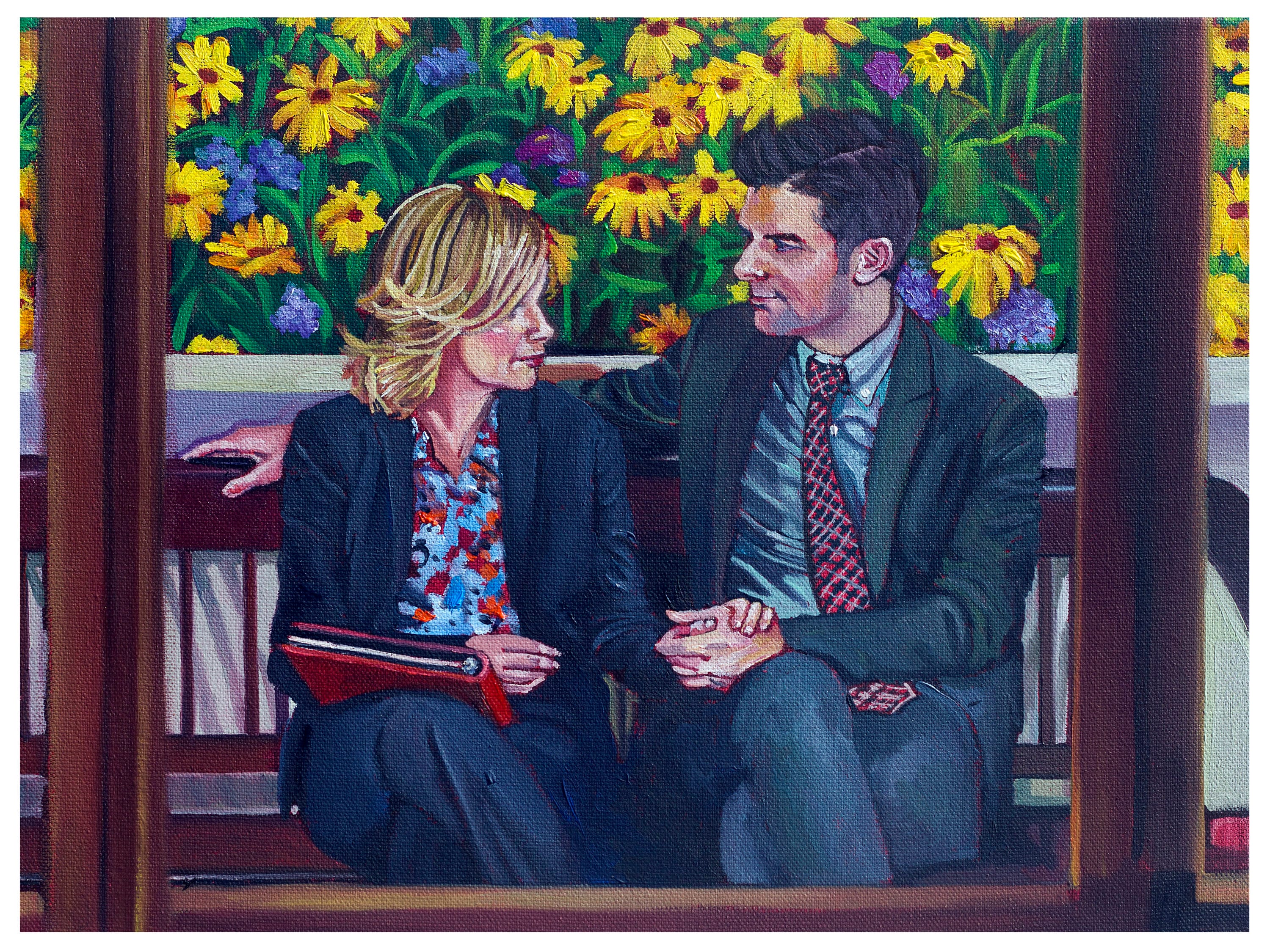 The Wildflower Mural up on the Second Floor: Parks and Recreation