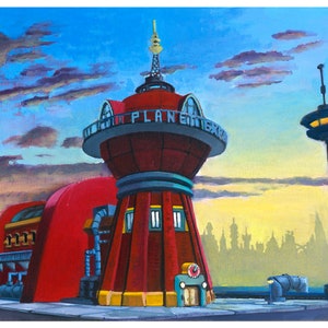 Futurama Planet Express Building Art Prints
