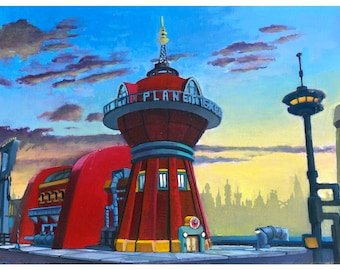 Futurama Planet Express Building Art Prints