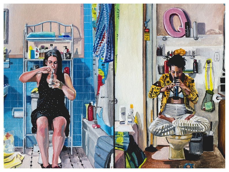 Broad City: Abbi and Ilana 12x16 prints from the original oil painting zdjęcie 1