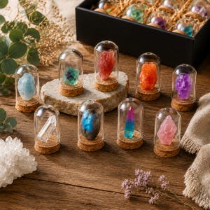 Kids Crystal Discovery Set Wish Crystal Gift Box Natural Gemstone Collection Healing Crystal Display Educational Mineral Toy Magic StoneGift