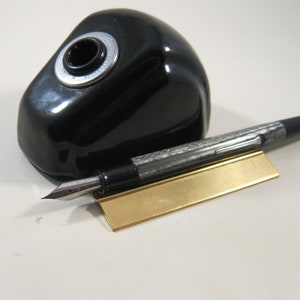 Esterbrook Desk Set Black Base DS-114 w/ Restored Fountain Pen Deluxe Charcoal with NOS #2556 Fine Point Nib Vintage 1950&#39;s