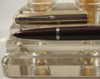 Restored 1948 Parker "51" Vacumatic Fountain Pen Brown w/ Gold Filled Cap Fine Point Vintage