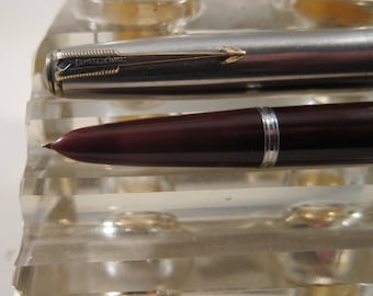 Restored 1946 Parker "51" Vacumatic Fountain Pen Brown w/ Chrome Cap Fine Point Vintage