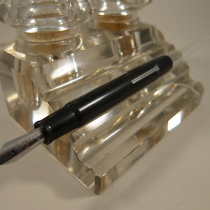 Restored Esterbrook Desk Fountain Pen Black & Clear Taper w/ NOS#2668 Firm Medium Point Vintage 1950&#39;s