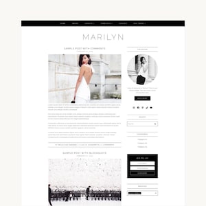 Chic Feminine WordPress Theme | Website Template | Blog | Marilyn (Simple) | Kadence